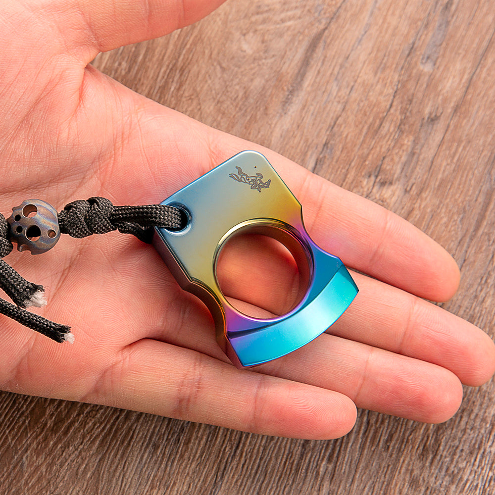 Colorized Titanium Alloy Single Finger Brass Knuckles Brass Knuckles - Tophatter Daily Deals